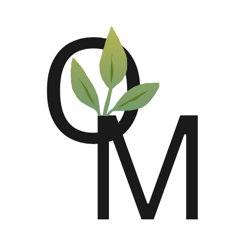 organic media initials presented as logo